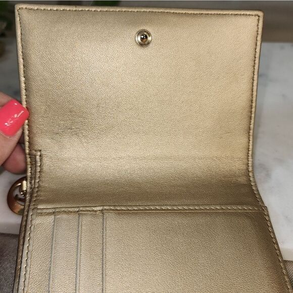 Authentic Dior Cannage Gold Wallet w/ Unbranded Conversion Chain - Picture 12 of 17